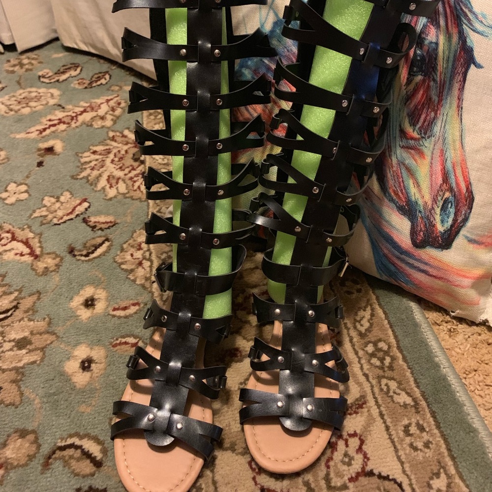 Forever black gladiator sandals.